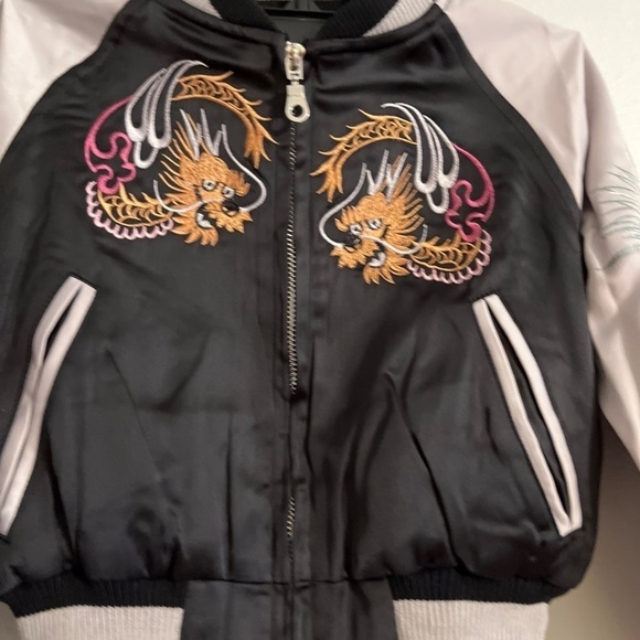 Haus of Jr. Bomber Kid 3 Black Silk Dragon Tokyo School Preppy Modern Retro 80s - Picture 4 of 10